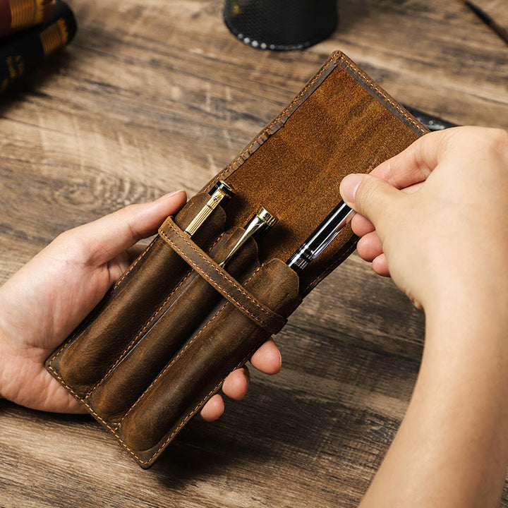 Federmäppchen fürs Geschäft, Vintage, kreatives Federmäppchen aus Leder
