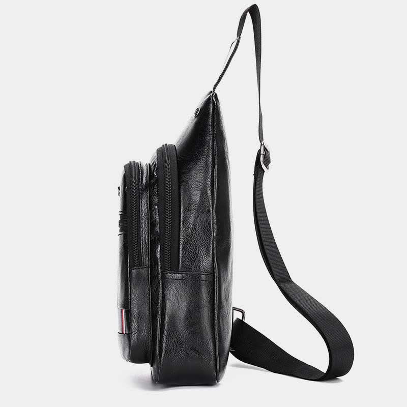 Leder-Umhängetasche für Herren, für Outdoor-Reisen, Brusttasche, Tagesrucksack