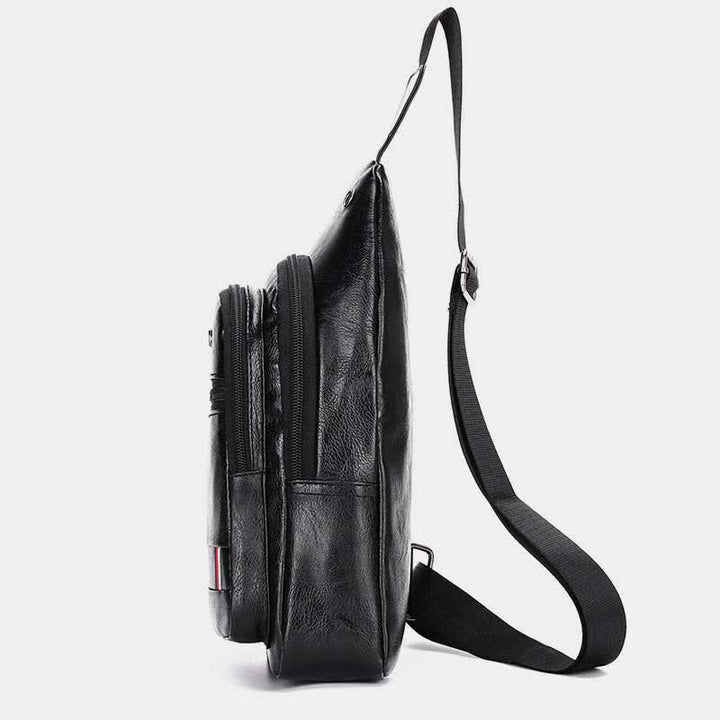 Leder-Umhängetasche für Herren, für Outdoor-Reisen, Brusttasche, Tagesrucksack