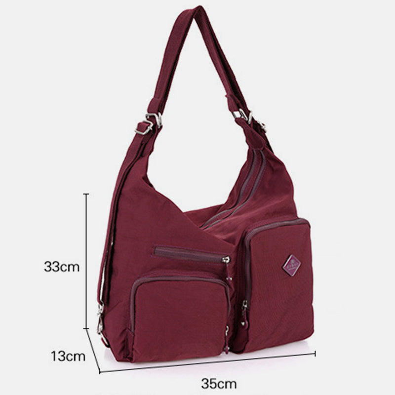 Nylon Hobo Handtaschen Umwandlungs-Rucksack Umhängetasche Schultertasche