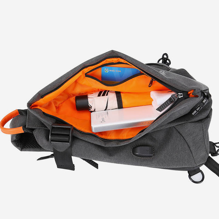 Schultertasche für Herren, lässig, multifunktional, Brusttasche mit großem Fassungsvermögen