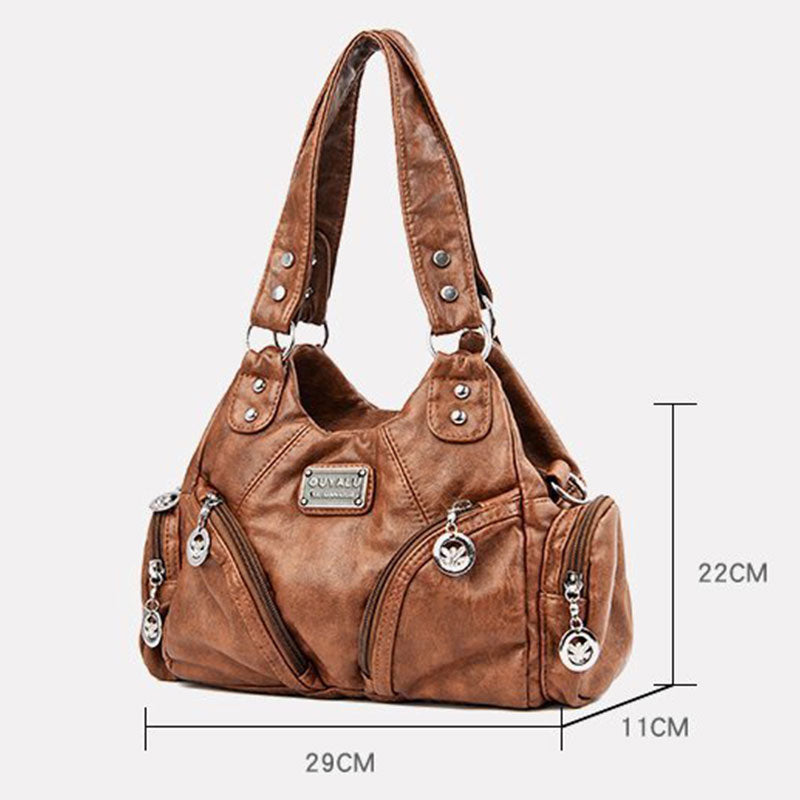 Vintage Echtleder Elegante Multifunktionale Handtasche