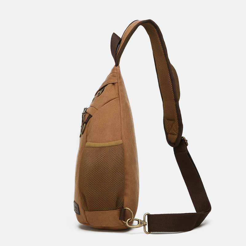 Canvas Brusttasche Herren Minimalistische Reise Große Schultertasche