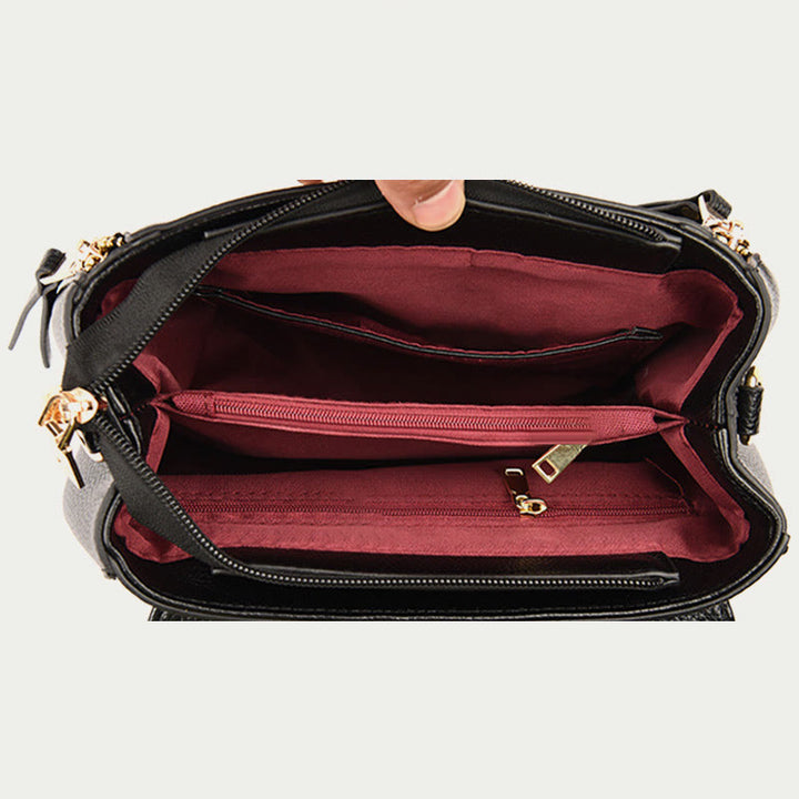 Klassische Tragetasche für den Weg zur Arbeit, minimalistische kleine Lederhandtasche