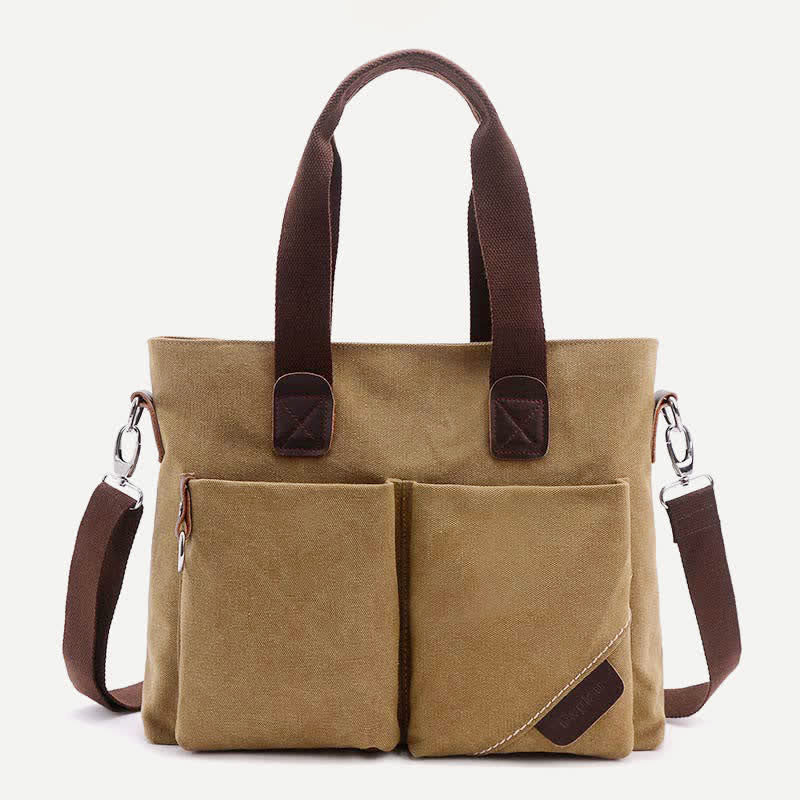 Canvas-Umhängetasche für Damen und Herren, Retro, lässige Handtasche, Arbeitstasche