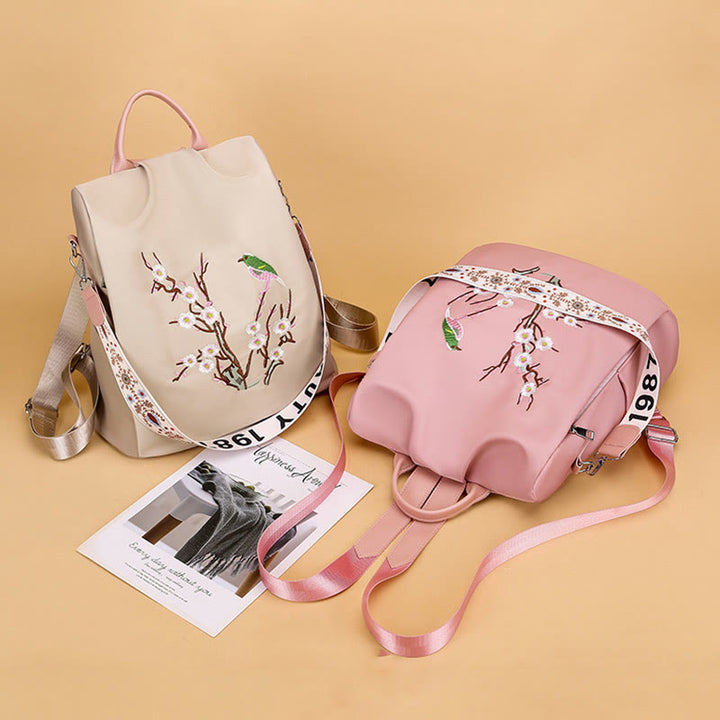 Rucksack für Damen, große Kapazität, Outdoor-Stickerei, Freizeit-Tagesrucksack