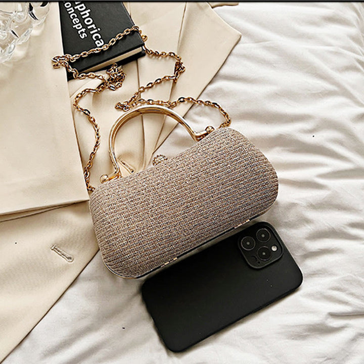 Abendtasche für Damen, funkelnde, tragbare Umhängetasche mit Strasssteinen und Kette