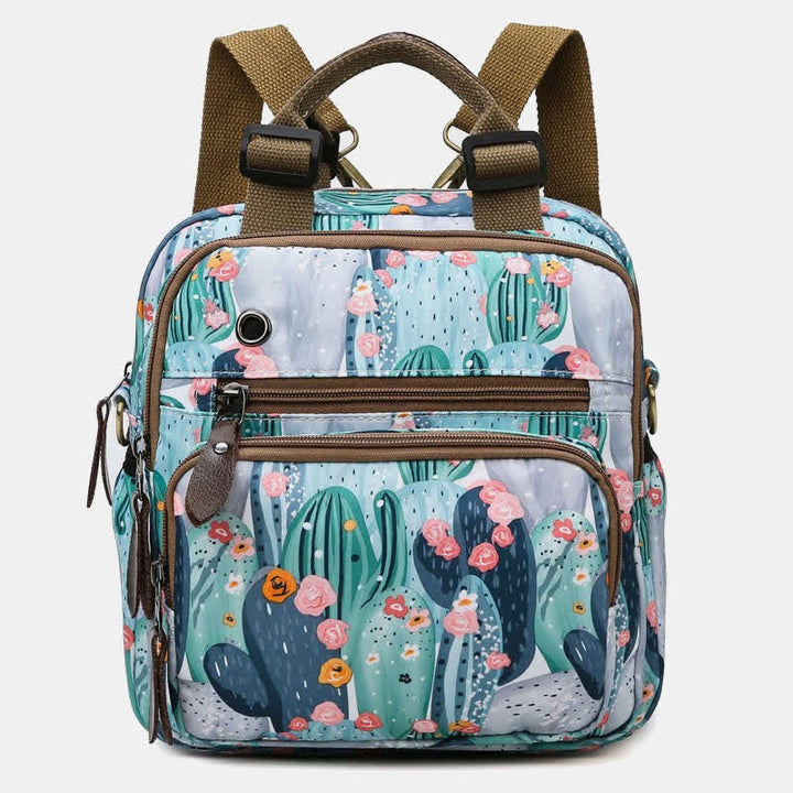 Multifunktionaler wasserdichter Rucksack mit Blumendruck, Wickeltasche mit Blumenmuster, Umhängetasche 