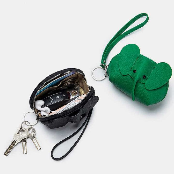 Damen Kleine Geldbörse Elefant Leder Geldbörse Wechselgeldbeutel Armband
