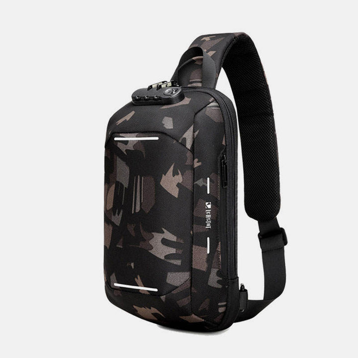 Diebstahlsichere, wasserdichte Brusttasche mit USB-Ladeanschluss