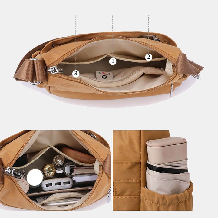 Mehrfarbige Umhängetasche für Damen, große Pendlertasche aus Nylon