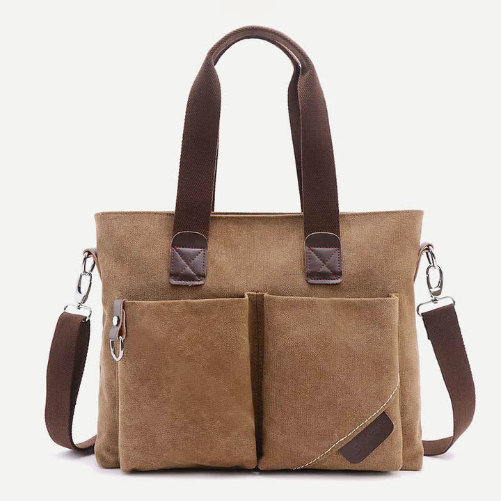 Canvas-Umhängetasche für Damen und Herren, Retro, lässige Handtasche, Arbeitstasche