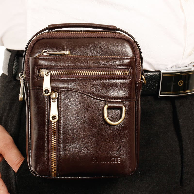 Multifunktionale Leder-Telefontasche, Hüfttasche, Umhängetasche