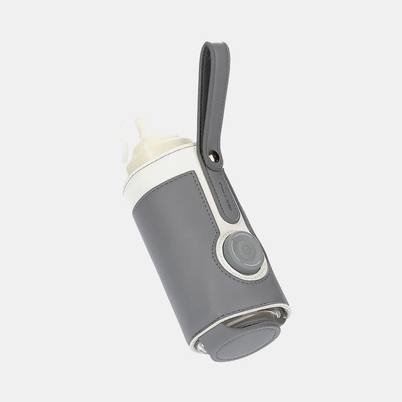 Wasserflasche Tragetasche für Baby tragbares Leder verstellbares Heizbecher-Set