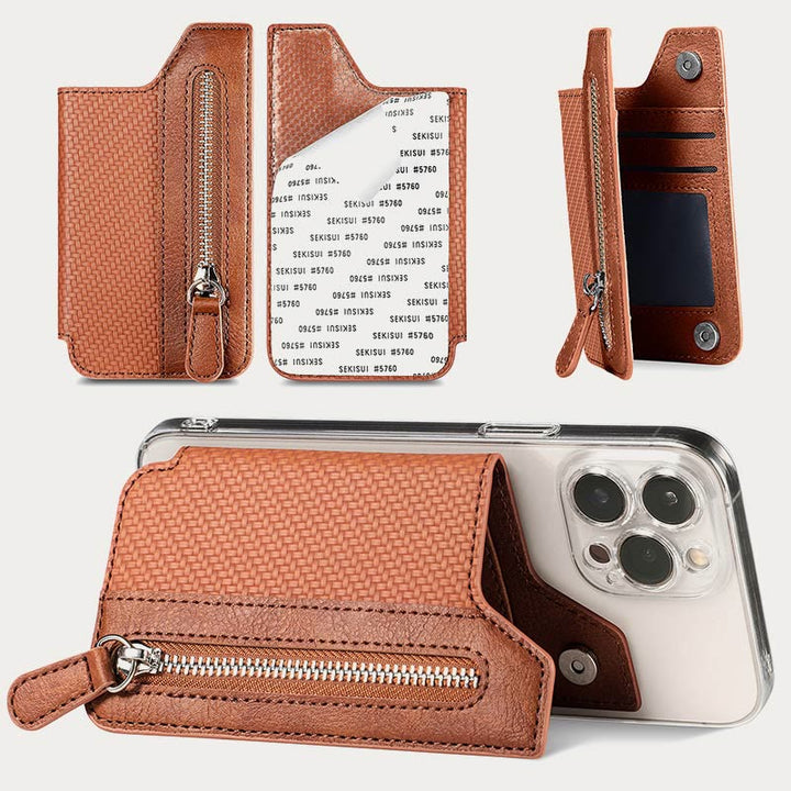 Brieftasche für Telefon Creative Stick Clamshell Style Zurück Kartenhalter