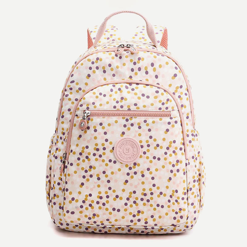 Rucksack für Damen, wasserdicht, mit mehreren Fächern, Druck, lässig, Nylon, leicht, Schultasche