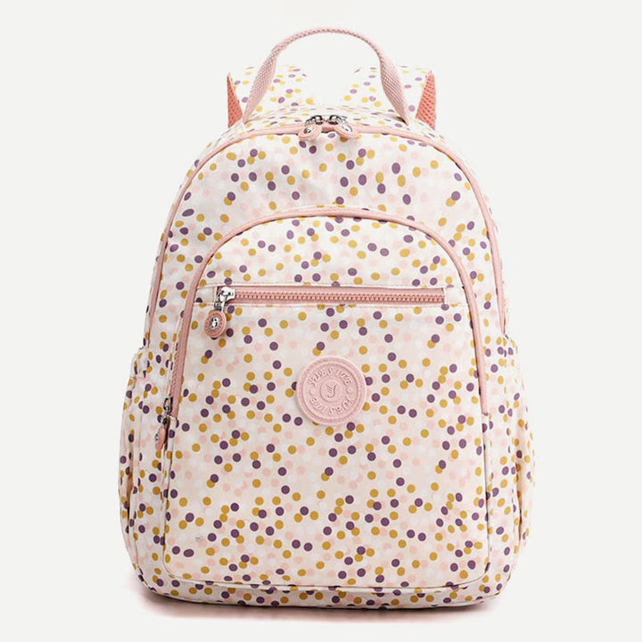 Rucksack für Damen, wasserdicht, mit mehreren Fächern, Druck, lässig, Nylon, leicht, Schultasche
