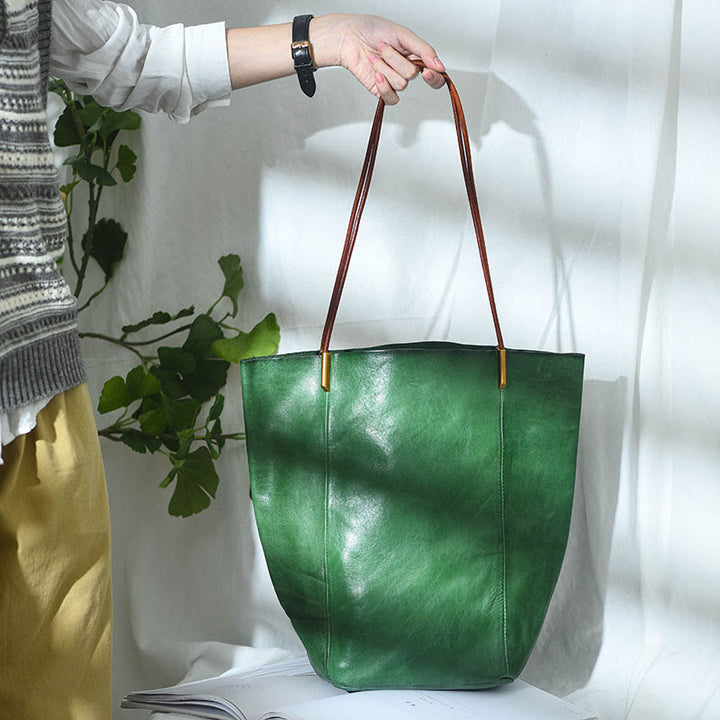 Handgemachte Einkaufstasche für Frauen große Kapazität Retro einfache Tasche