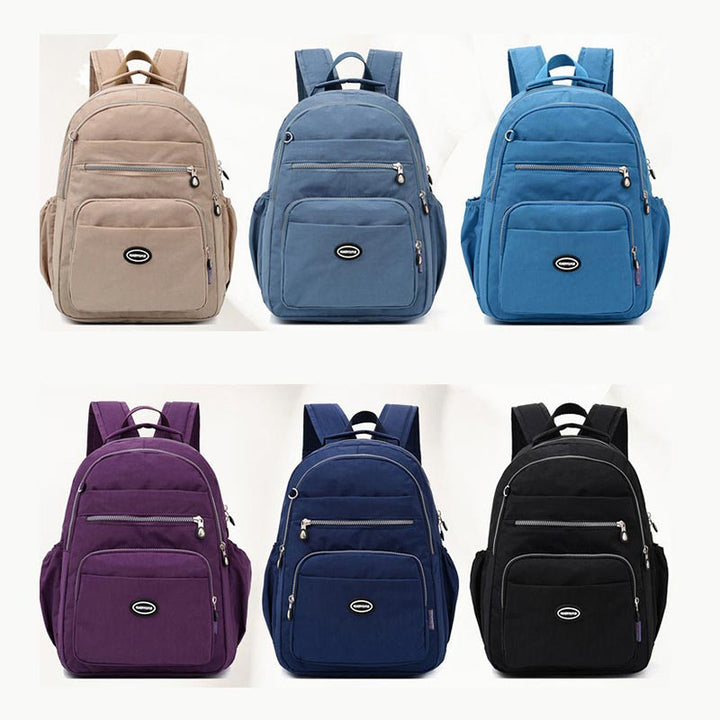 Nylon-Rucksack mit mehreren Taschen, leichter, lässiger Reise-Tagesrucksack für Damen