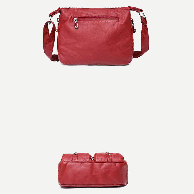 Umhängetasche mit mehreren Taschen für Damen, Retro-Nieten, Leder, Schultertasche