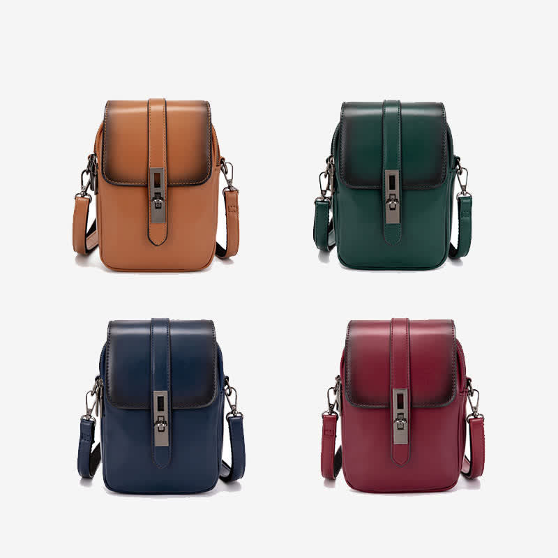 Retro-Handytasche, Mini-Umhängetasche aus Leder, Geldbörse für Damen