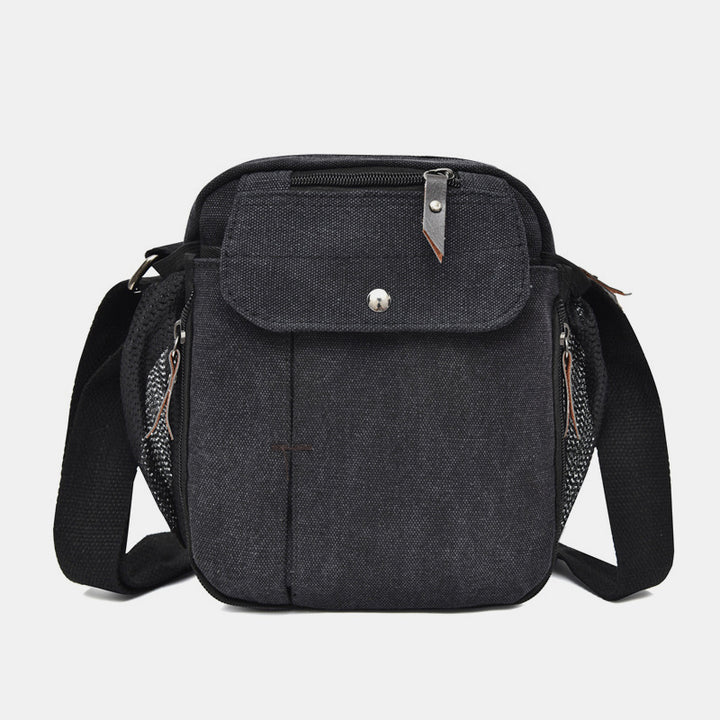 Kleine Umhängetasche für Herren mit mehreren Fächern, Reisetasche aus Canvas