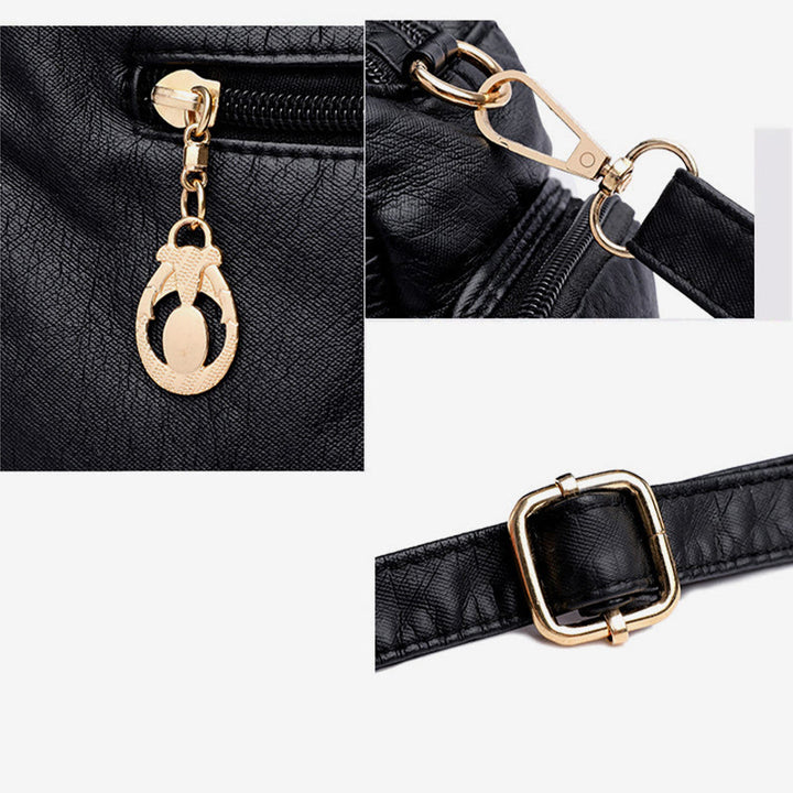 Umhängetasche mit mehreren Taschen für Damen, bunt, groß, Leder, Umhängetasche