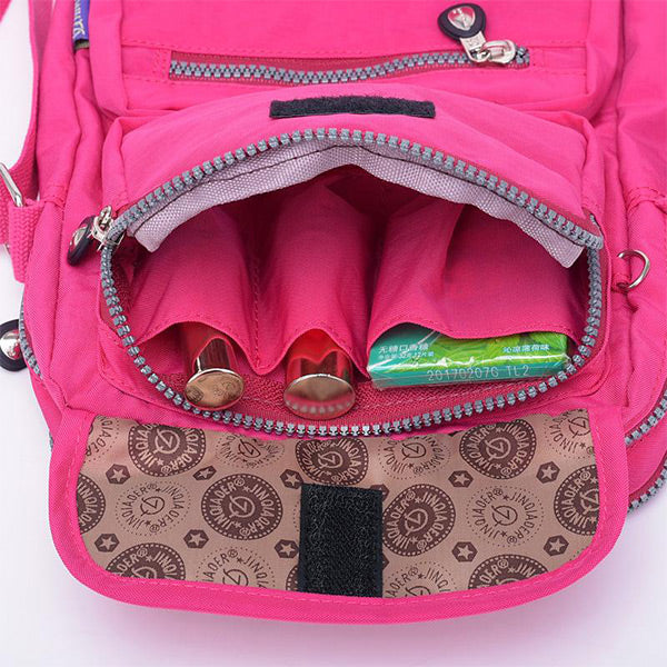 Umhängetasche aus Nylon mit mehreren Taschen
