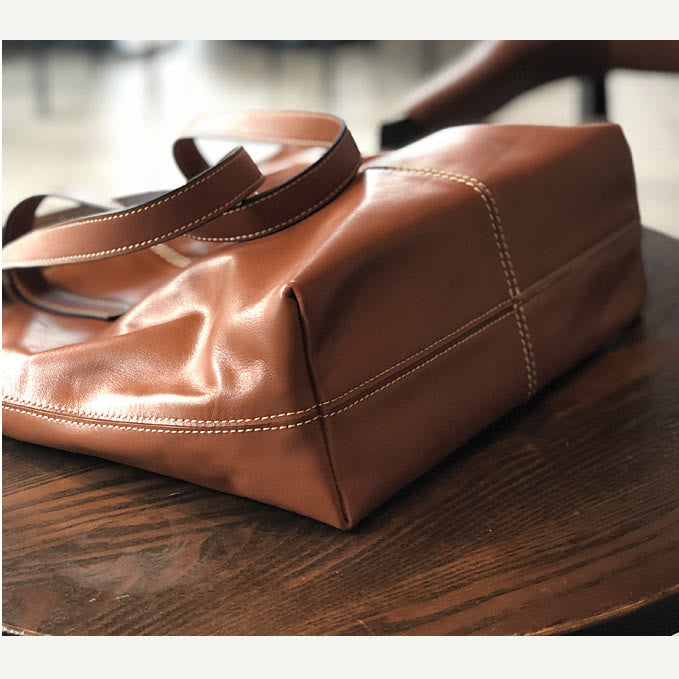 Tragetasche aus echtem Leder für Damen, lässige Schultertasche mit Umhängegurt