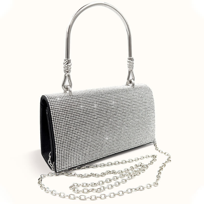 Abendtasche für Damen Glitzer Diamant Leder Leichte Handgelenktasche