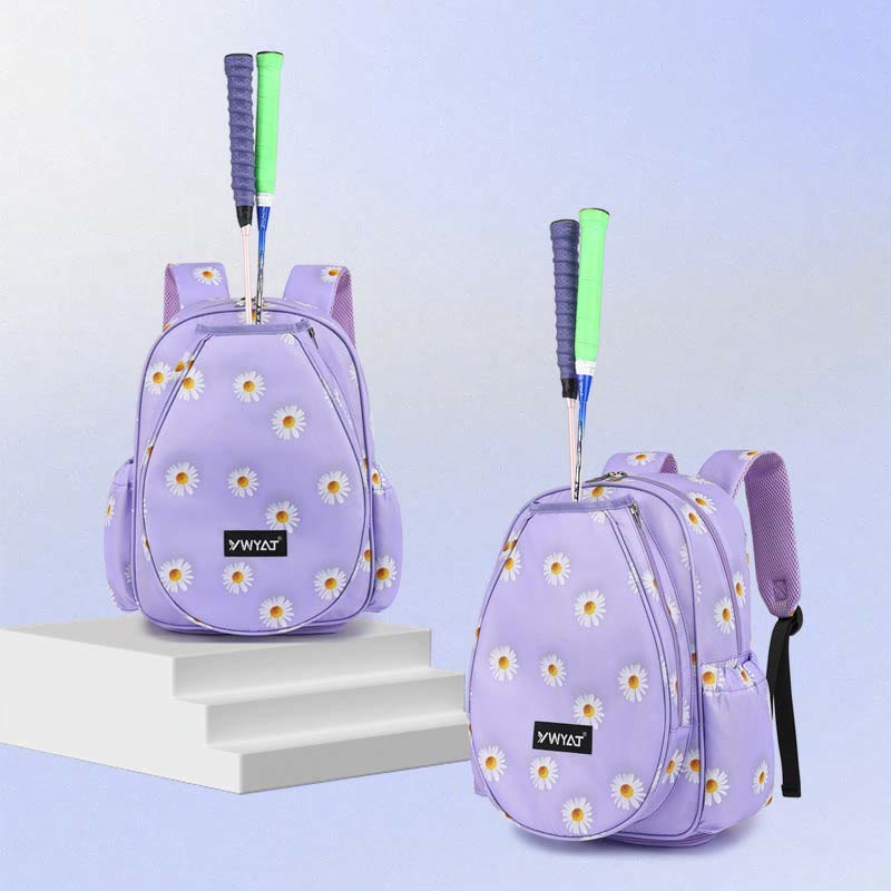 Badminton-Rucksack für Teenager mit Blumendruck, Sportschlägertasche