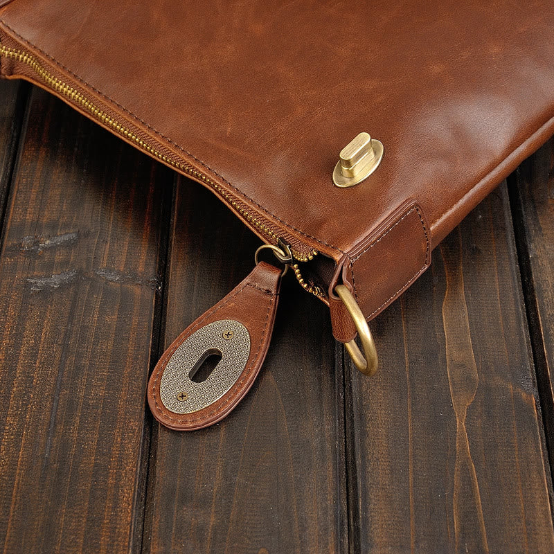 Umhängetasche für Herren, Business, einfache Umhängetasche aus Retro-Leder