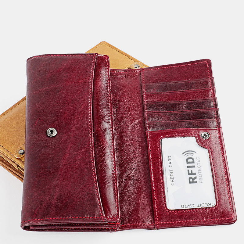 Money Manager RFID Damen Leder Geldbörse Handyhalter Clutch Organizer