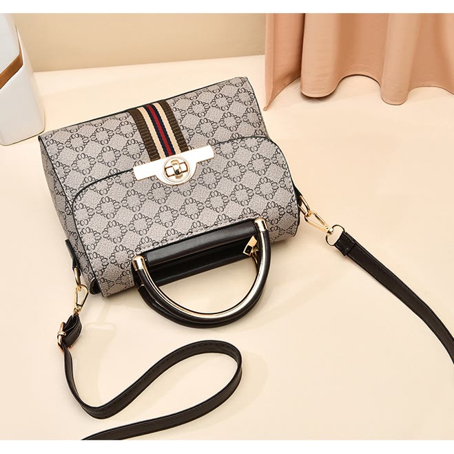 Damen Clamshell Schnalle Handtasche Abnehmbarer Riemen Retro Umhängetasche