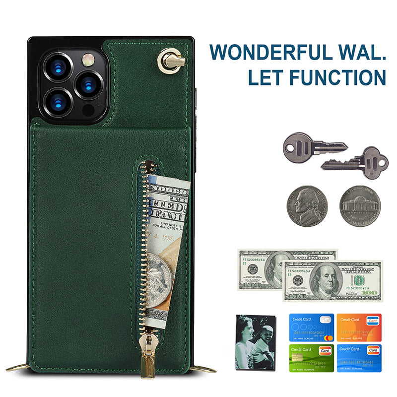 Funktionelle iPhone Samsung Handyhülle Mini Handytasche mit Kartenhalter