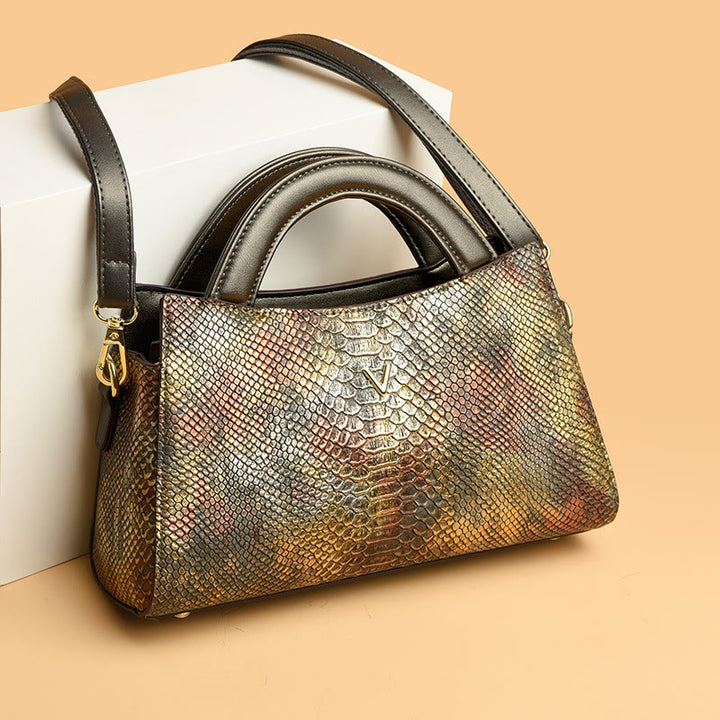 Top-Griff-Tasche für Damen Schlangenhaut-Maserungsform Elegante Umhängetasche