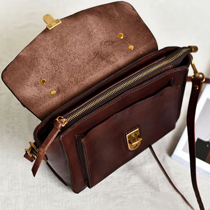 Top-Griff-Tasche für Damen Leder große Kapazität Messenger Bag