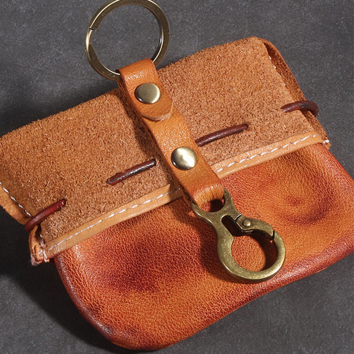 Vielseitig verwendbare Kordelzugtasche aus echtem Leder für Münzen und Schmuck
