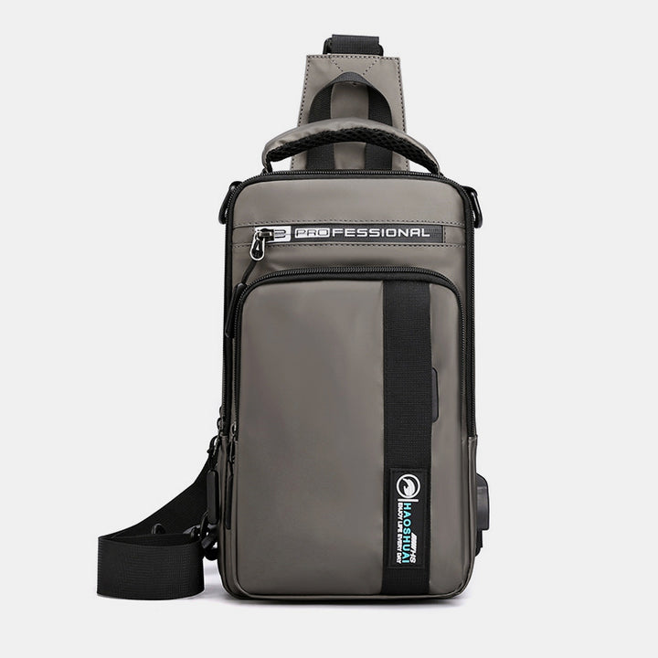 Leichte klassische Schultertasche mit mehreren Taschen und USB-Ladeanschluss für 4 Verwendungszwecke