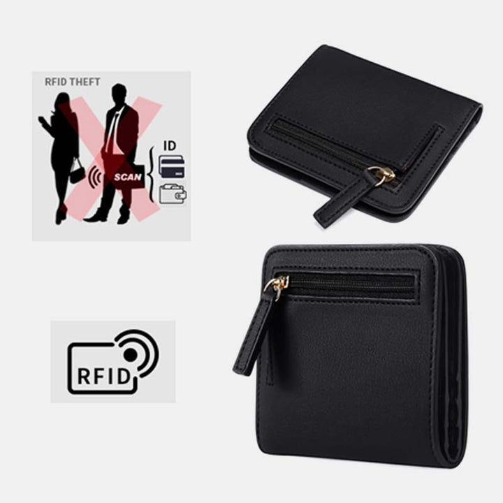 Schlanke, zweifach gefaltete, elegante Geldbörse mit RFID-Blockierung