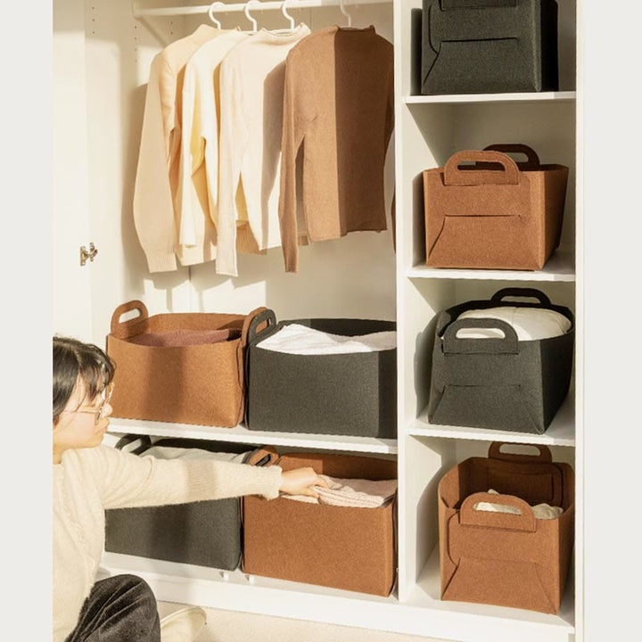 Aufbewahrungstasche für Zuhause, tragbar, Filz, Kleidung, Organizer, Korb, Snackbox