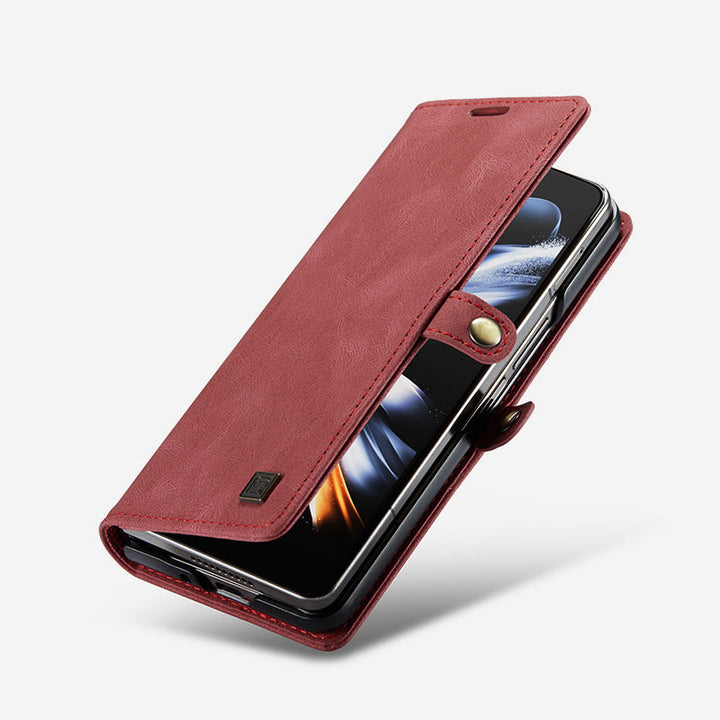 Klappbare Telefonhülle aus Schleifleder mit magnetischer Saugnapf-Schutzhülle