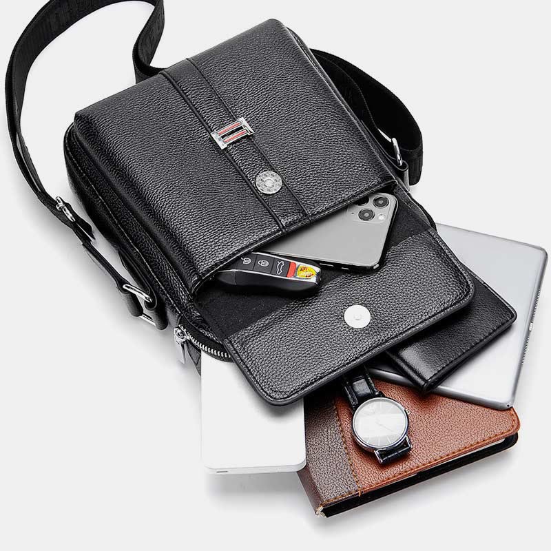 Messenger Bag für Herren, leicht, wasserdicht, Reise-Umhängetasche mit Nieten