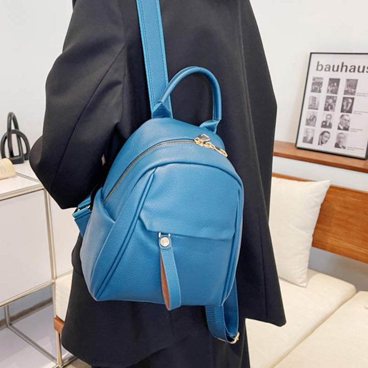Damen Mini Rucksack Kleiner Reiserucksack Casual PU Leder Tagesrucksack Geldbörsen