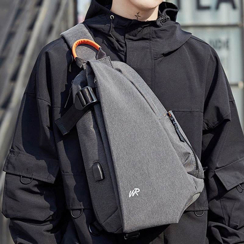 Schultertasche für Herren, lässig, multifunktional, Brusttasche mit großem Fassungsvermögen