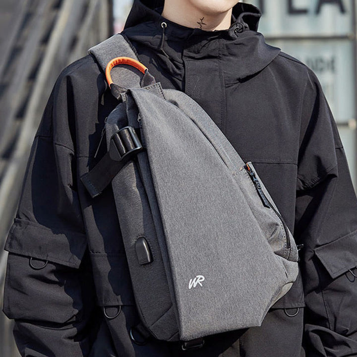 Schultertasche für Herren, lässig, multifunktional, Brusttasche mit großem Fassungsvermögen