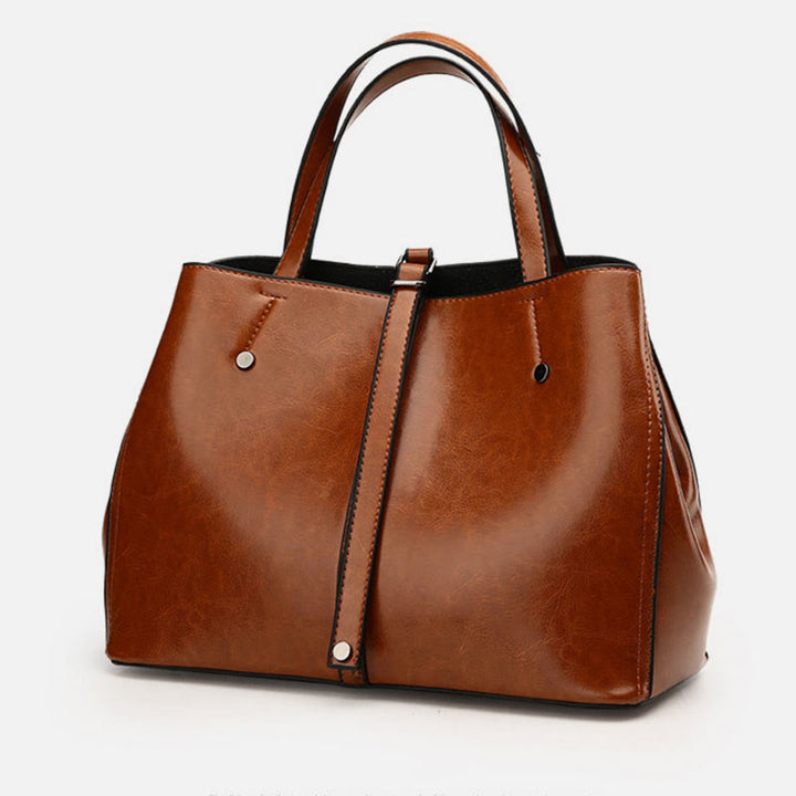 Minimalistische Tote Pure Color Leder Umhängetasche für Damen - image 9
