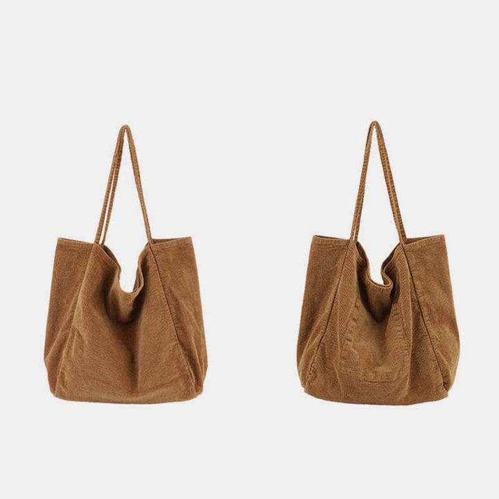 Extra große Cord-Tragetasche, lässige Einkaufstasche, Schulterhandtasche