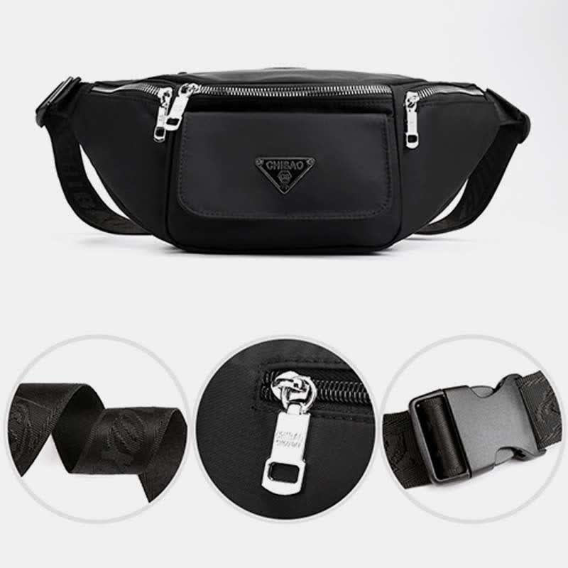 Nylon-Hüfttasche mit mehreren Taschen, leichte Brusttasche mit mehreren Tragemöglichkeiten, Hüfttasche