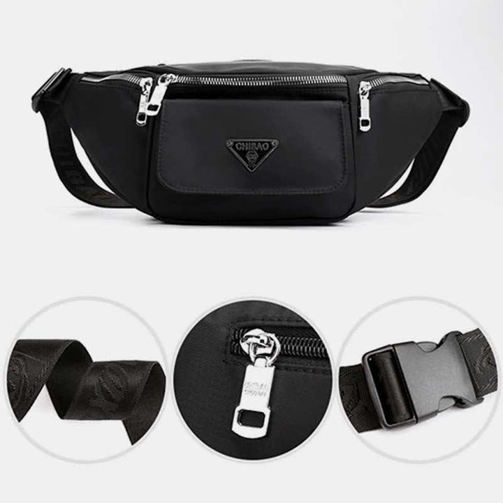 Nylon-Hüfttasche mit mehreren Taschen, leichte Brusttasche mit mehreren Tragemöglichkeiten, Hüfttasche